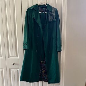 Rare designer KORZNO - Emerald green jacket with stunning floral inner lining